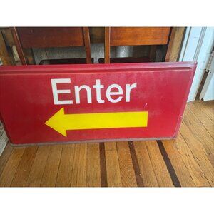 Vintage  McDonalds WELCOME/EXIT Arrow Drive-Thru Restaurant Sign 35" x 14-3/4"